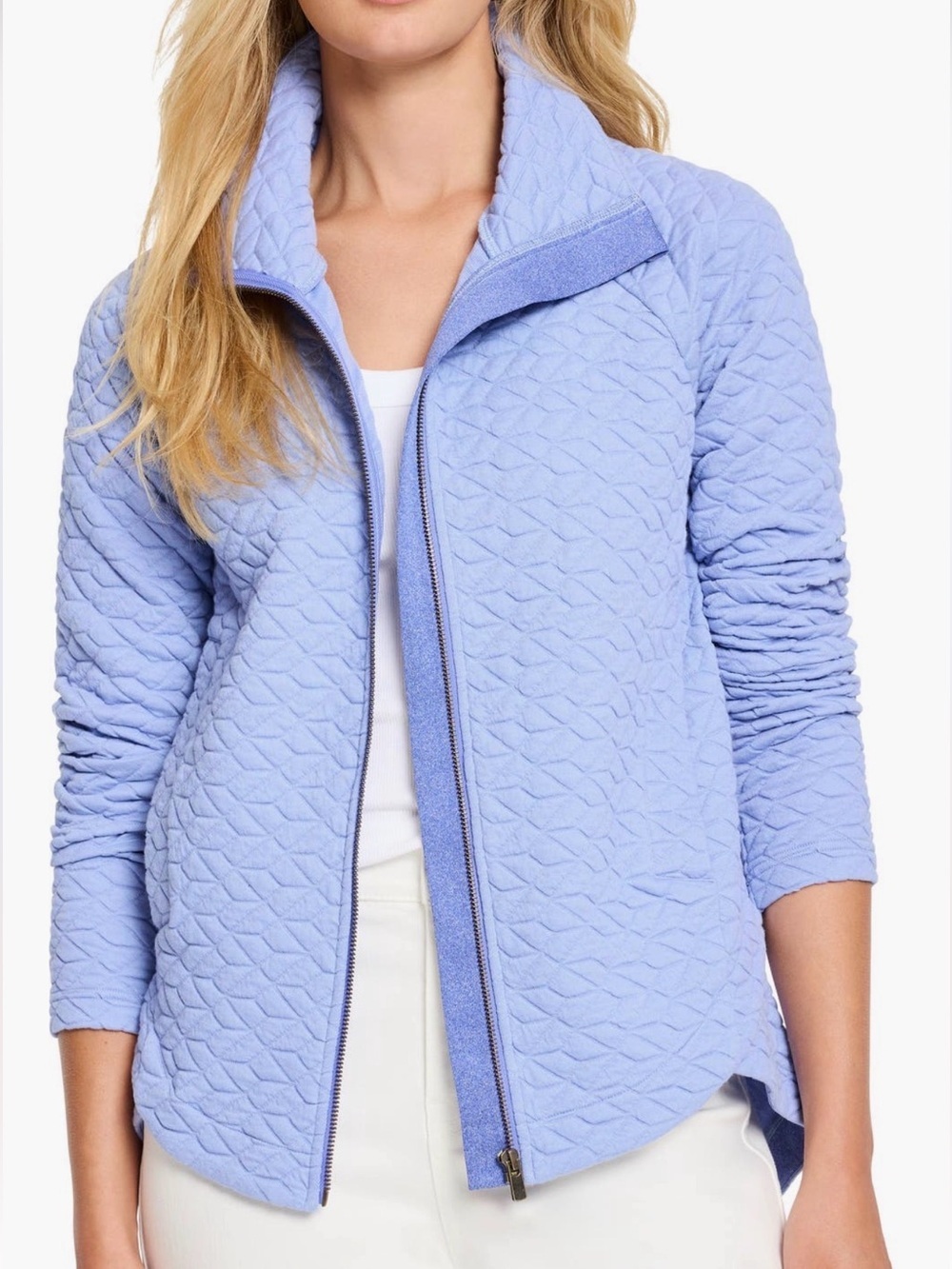 NIC+ZOE NZ GO Women's Blue Quilted Full Zip Jacket w/ Pockets Size M